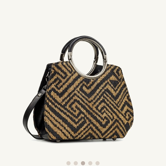 Patricia Nash Aria Dbl Ring Shopper.TribalWeave. Natural/Black.Dust Bag Included - Picture 5 of 13